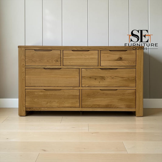 Solid Oak 7 Drawer Chest of Drawers, Romsey Range, From Oak Furnitureland RRP £699