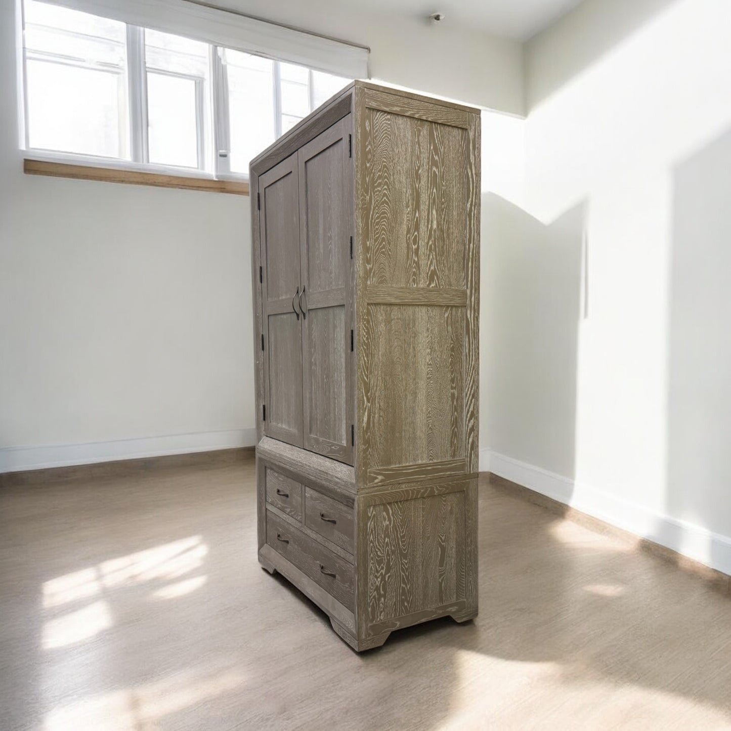 Grey Washed Solid Oak Kitchen Larder, Willow Range From Oak Furnitureland  RRP £1449
