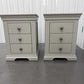 Solid Wood Frame Pebble Grey Bedside Tables RRP £169 Each