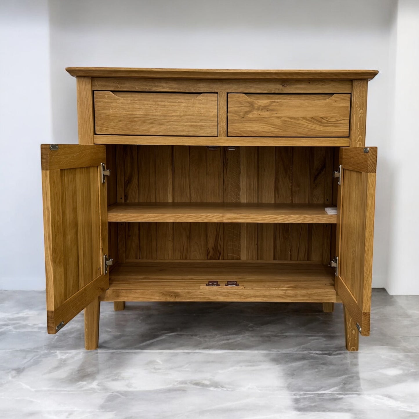 Oak Furnitureland Solid Oak Small Sideboard Copenhagen Range RRP £599