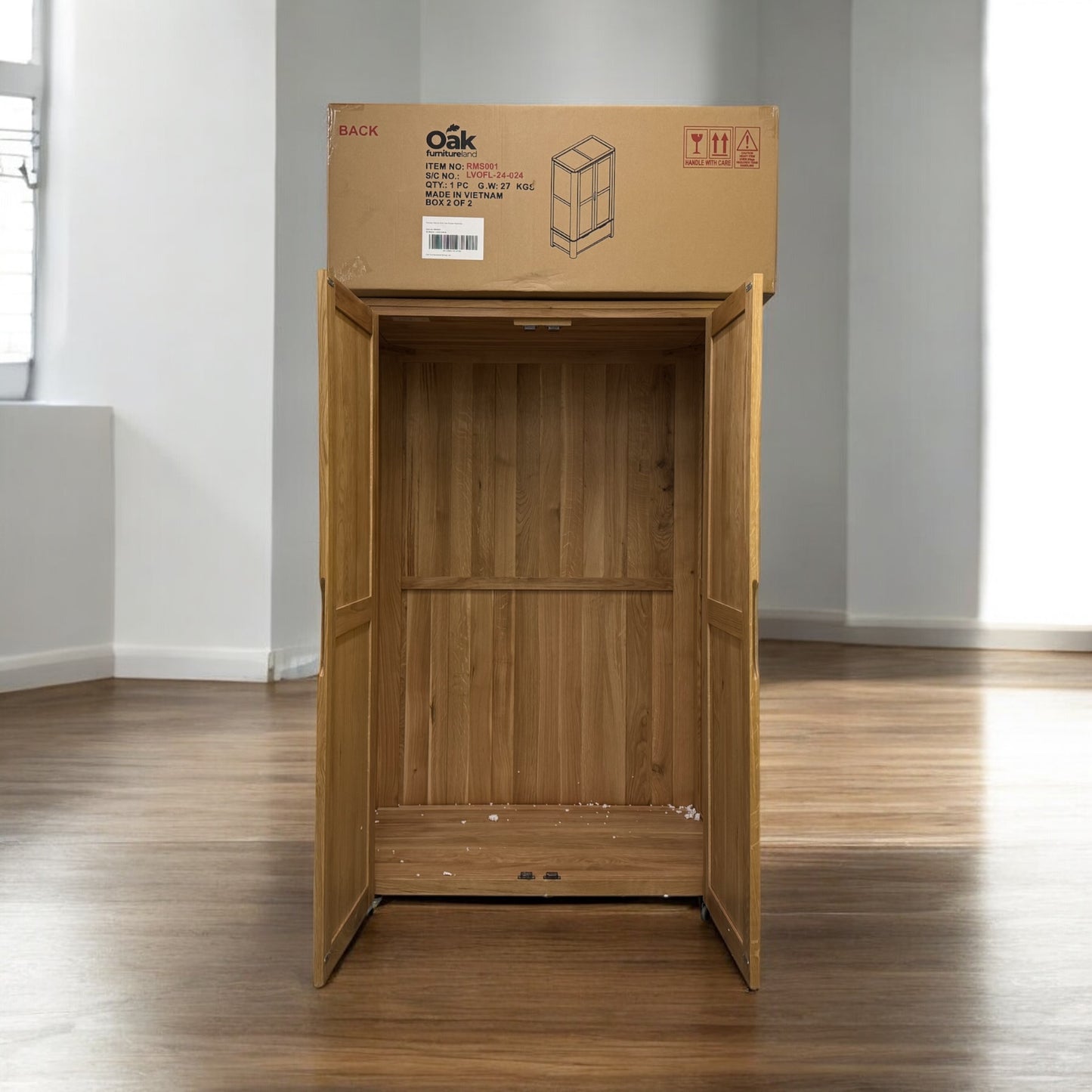 Natural Solid Oak Double Wardrobe Romsey Range From Oak Furnitureland RRP £939 (3)