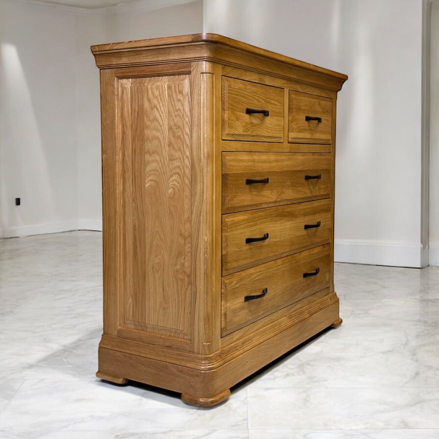 Natural Solid Oak 5 Drawer Chest, Canterbury Range From Oak Furnitureland RRP £599