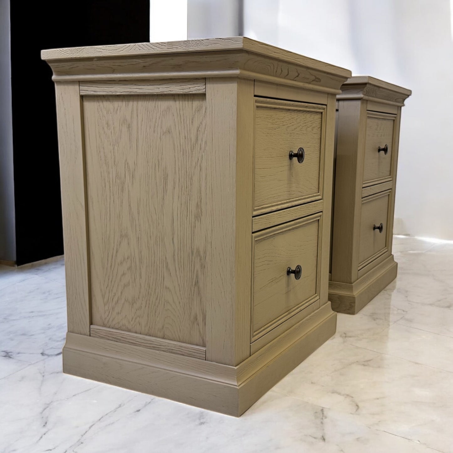 Weathered Oak 2 Drawer Bedside Tables Burleigh Range From Oak Furnitureland RRP £299 (Each)