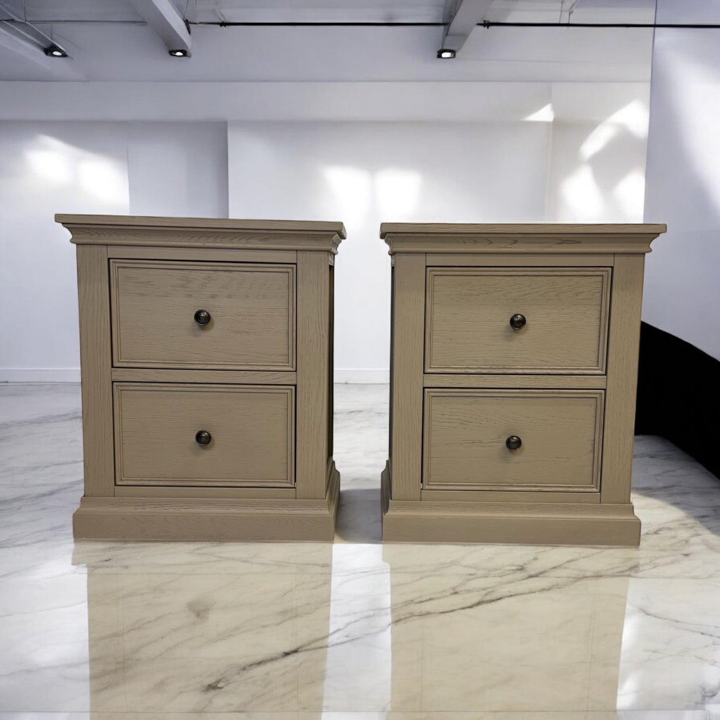 Weathered Oak 2 Drawer Bedside Tables Burleigh Range From Oak Furnitureland RRP £299 (Each)