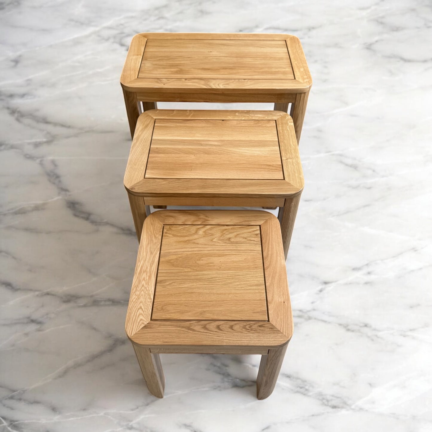 Solid Oak Nest of Tables Romsey Range From Oak Furnitureland RRP £249