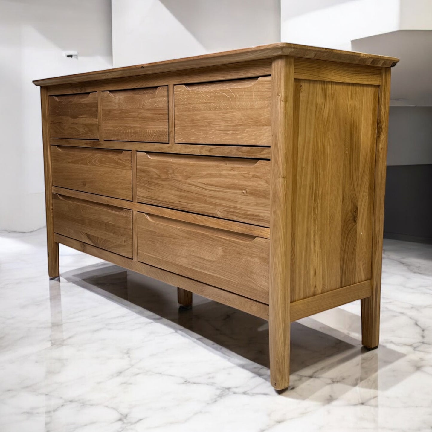 Natural Solid Oak 7 Drawer Chest, Copenhagen Range From Oak Furnitureland RRP £679