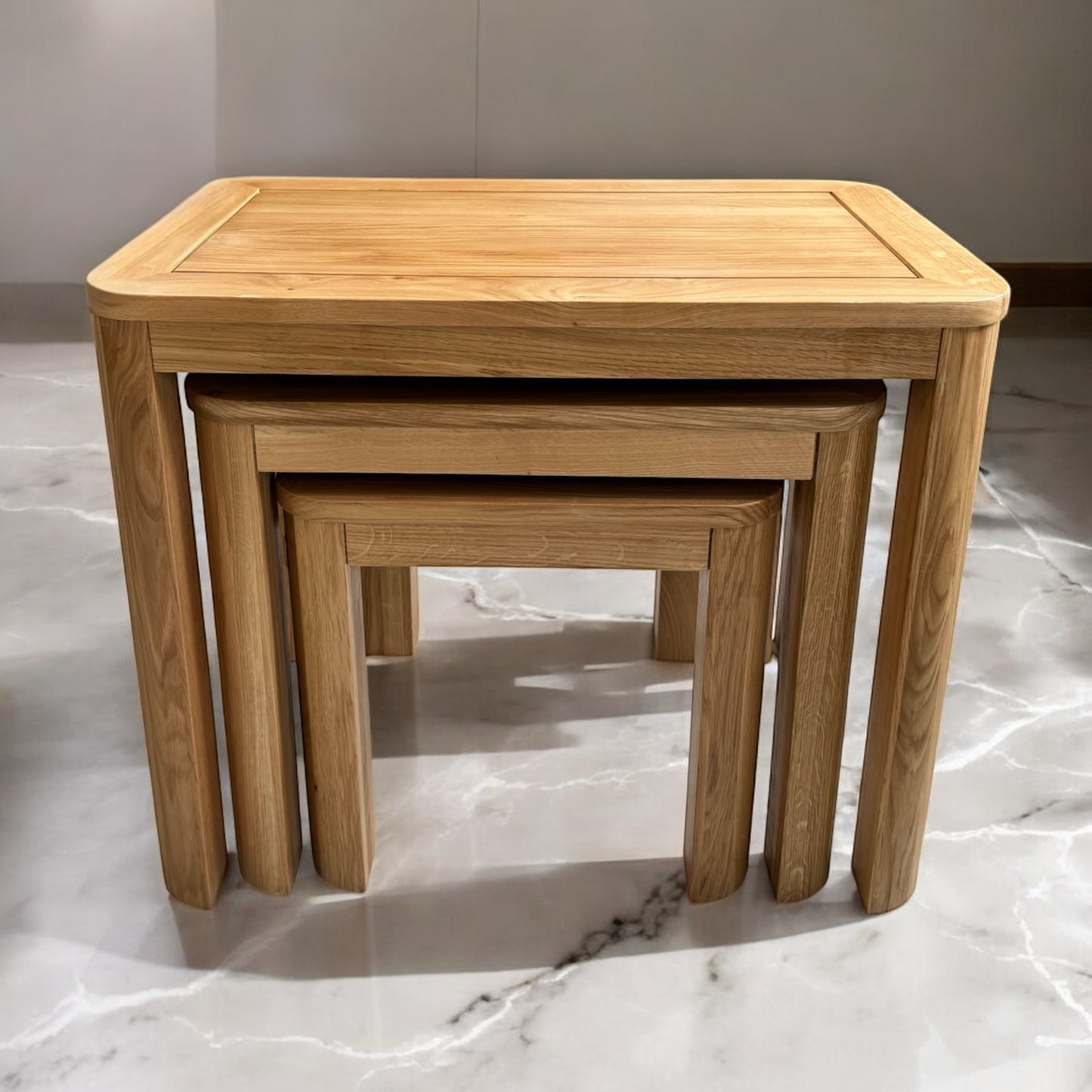 Solid Oak Nest of Tables Romsey Range From Oak Furnitureland RRP £249