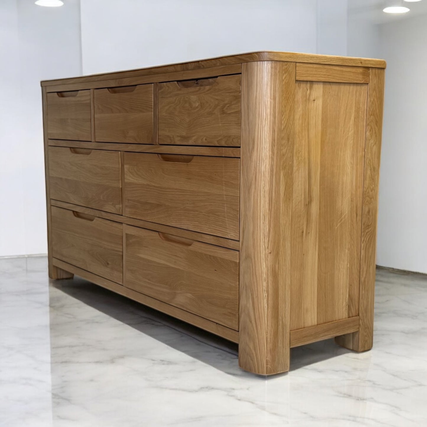 Solid wood furniture in natural finish