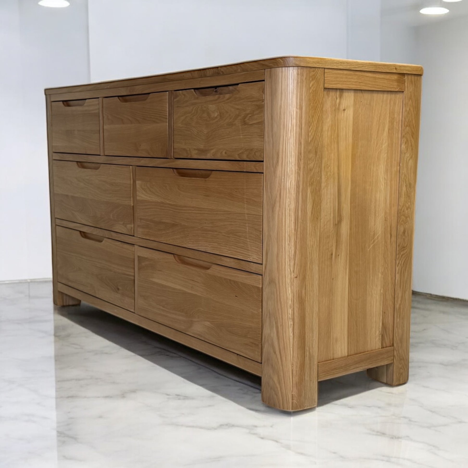 Solid wood furniture in natural finish