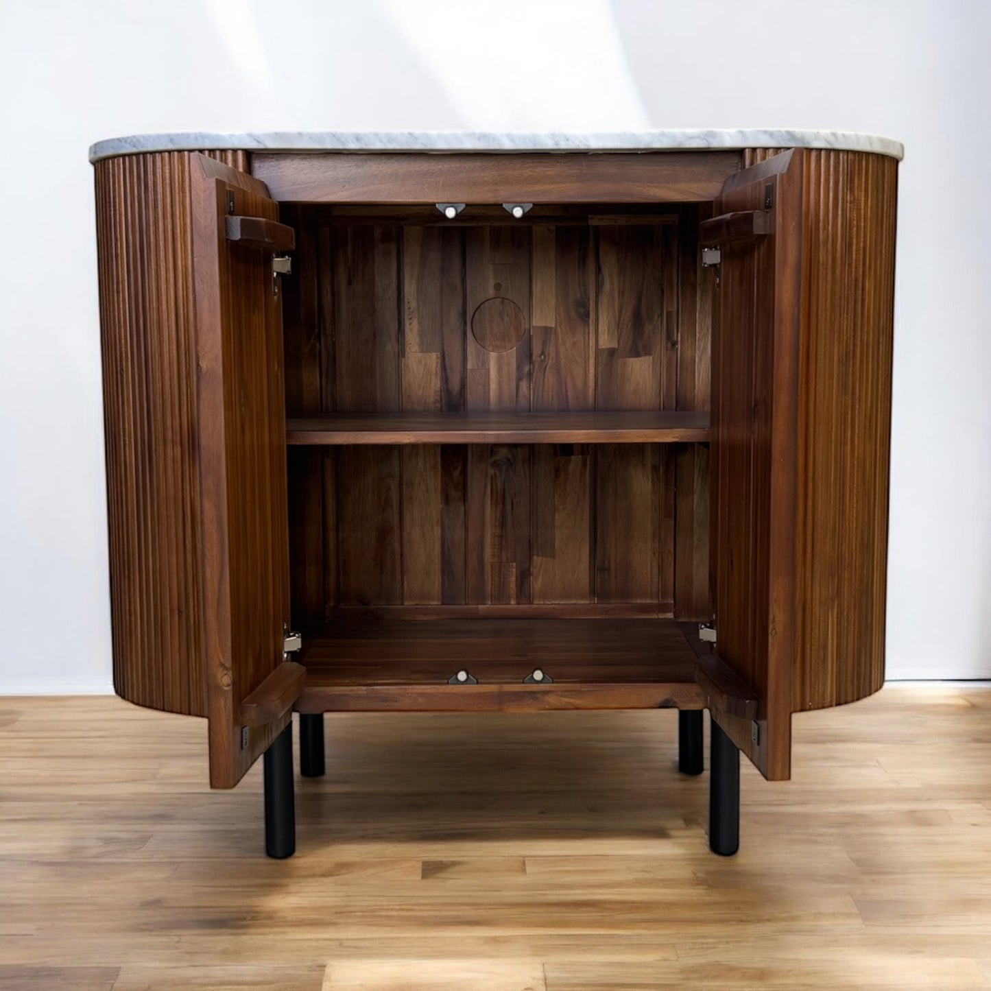 Solid wood furniture in natural finish