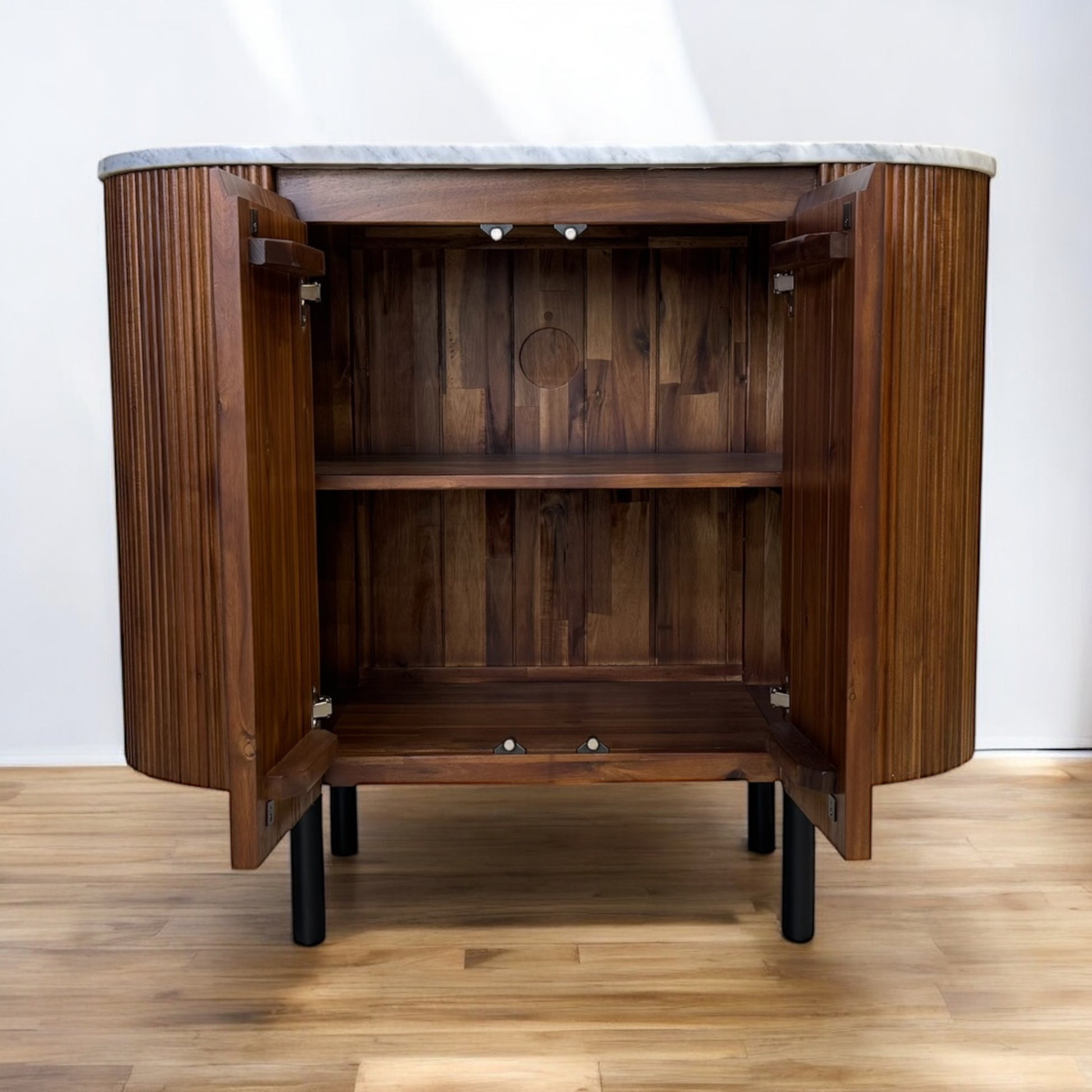 Solid wood furniture in natural finish