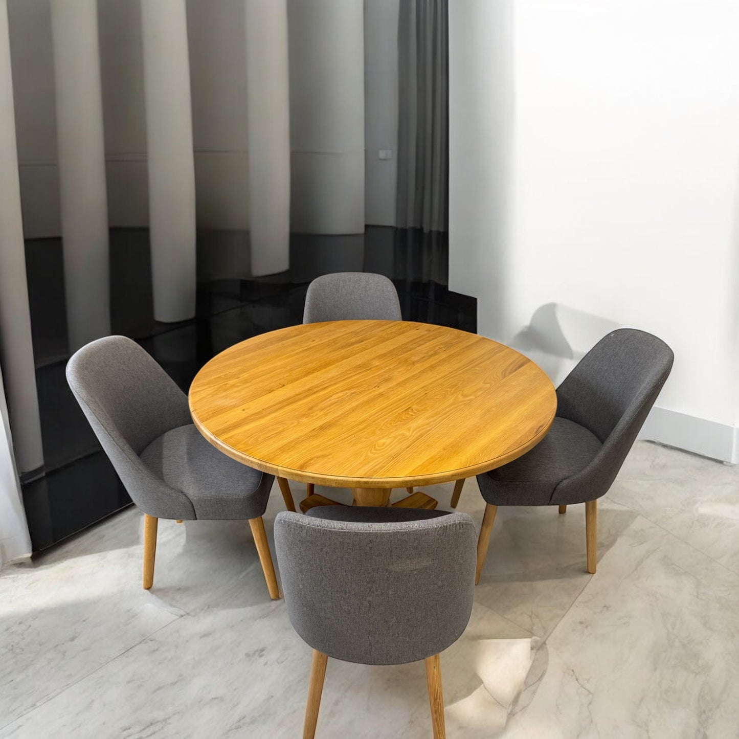 Wooden furniture placed on wooden floor