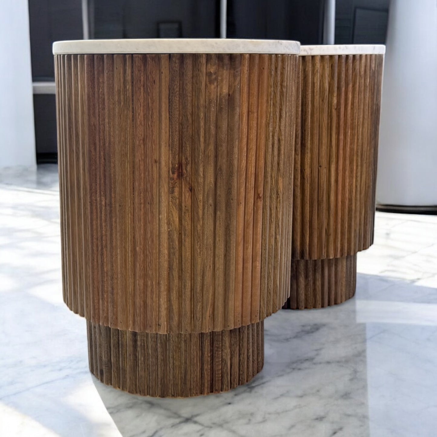 Solid wood furniture in natural finish