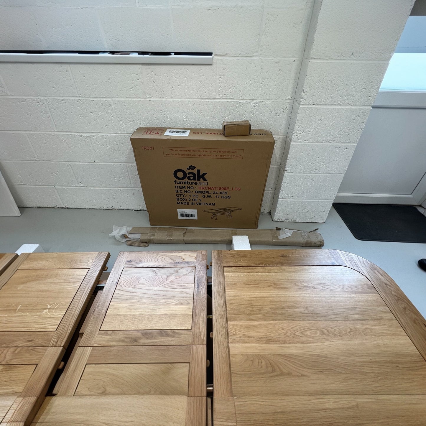 Natural Solid Oak Extending Dining Table, 6 to 12 Seater Hercules Range From Oak Furnitureland RRP £1099