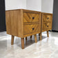 Brushed & Glazed Solid Oak 2 Drawer Bedside Tables Parquet Range From Oak Furnitureland