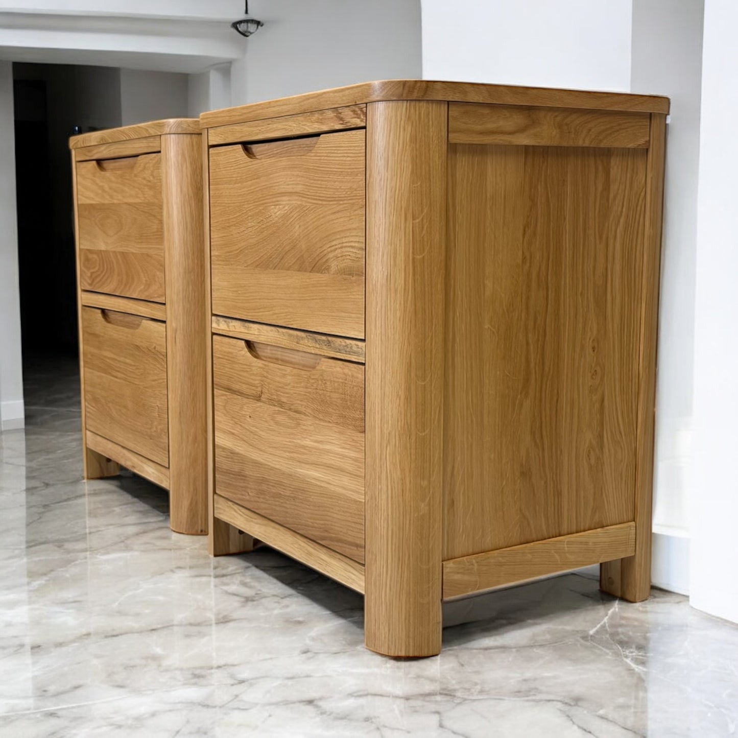 Natural Solid Oak 2 Drawer Bedside Tables Romsey Range From Oak Furnitureland