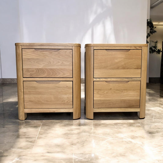 Natural Solid Oak 2 Drawer Bedside Tables Romsey Range From Oak Furnitureland