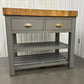 Solid Wood Top Butchers Block Kitchen Island Storm Grey RRP £799