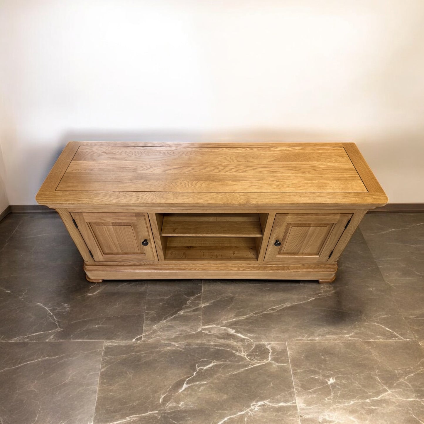 Natural Solid Oak Large TV Unit Canterbury Range From Oak Furnitureland RRP £459