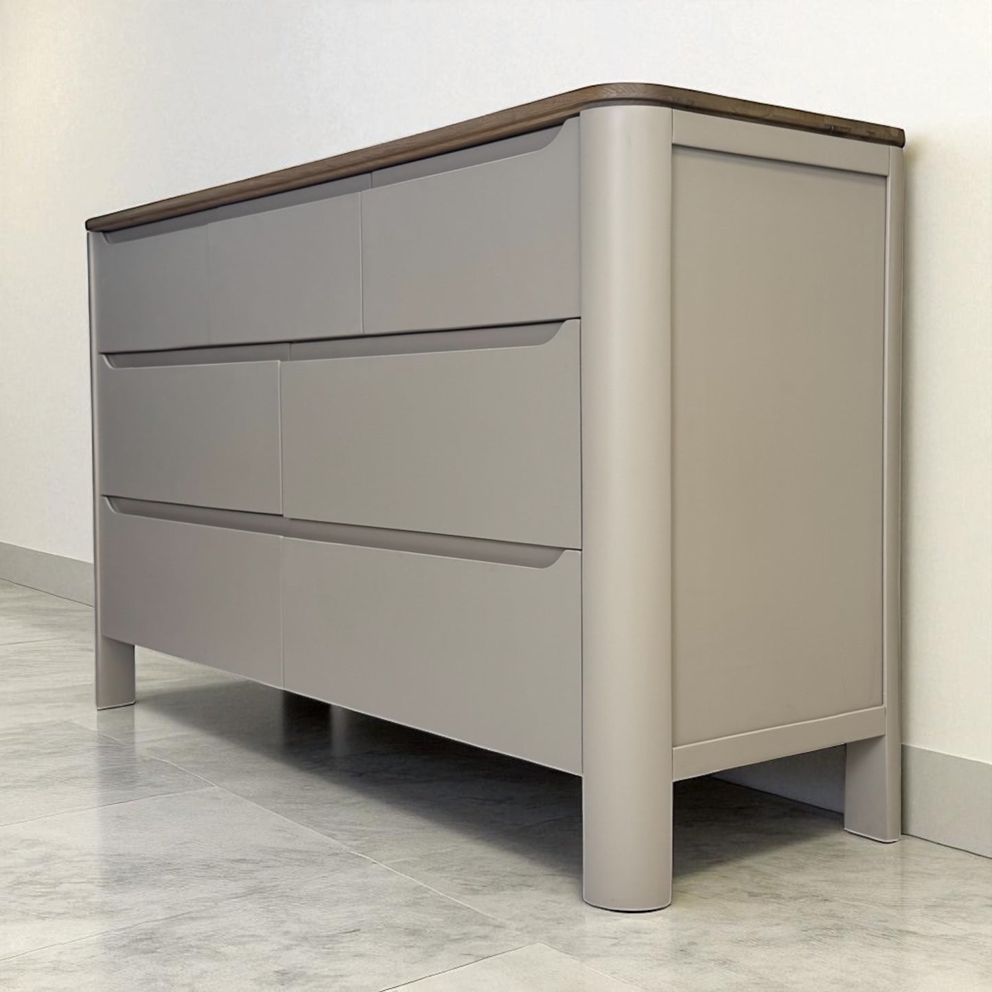 Smoked Oak & Painted 7 Drawer Chest Otto Range From Oak Furnitureland RRP £669