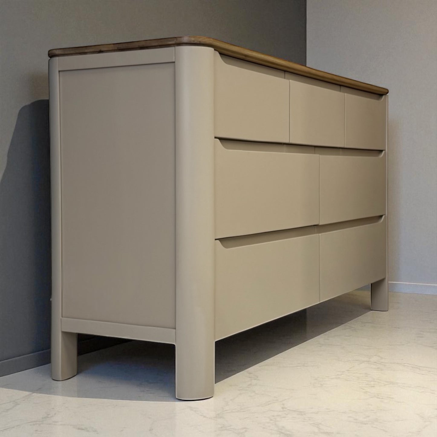 Smoked Oak & Painted 7 Drawer Chest Otto Range From Oak Furnitureland RRP £669