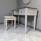 Natural Solid Oak & Acacia Wood Painted Dressing Table & Stool From Oak Furnitureland