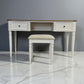 Natural Solid Oak & Acacia Wood Painted Dressing Table & Stool From Oak Furnitureland