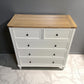 Natural Solid Oak & Acacia Wood Painted 5 Drawer Chest From Oak Furnitureland