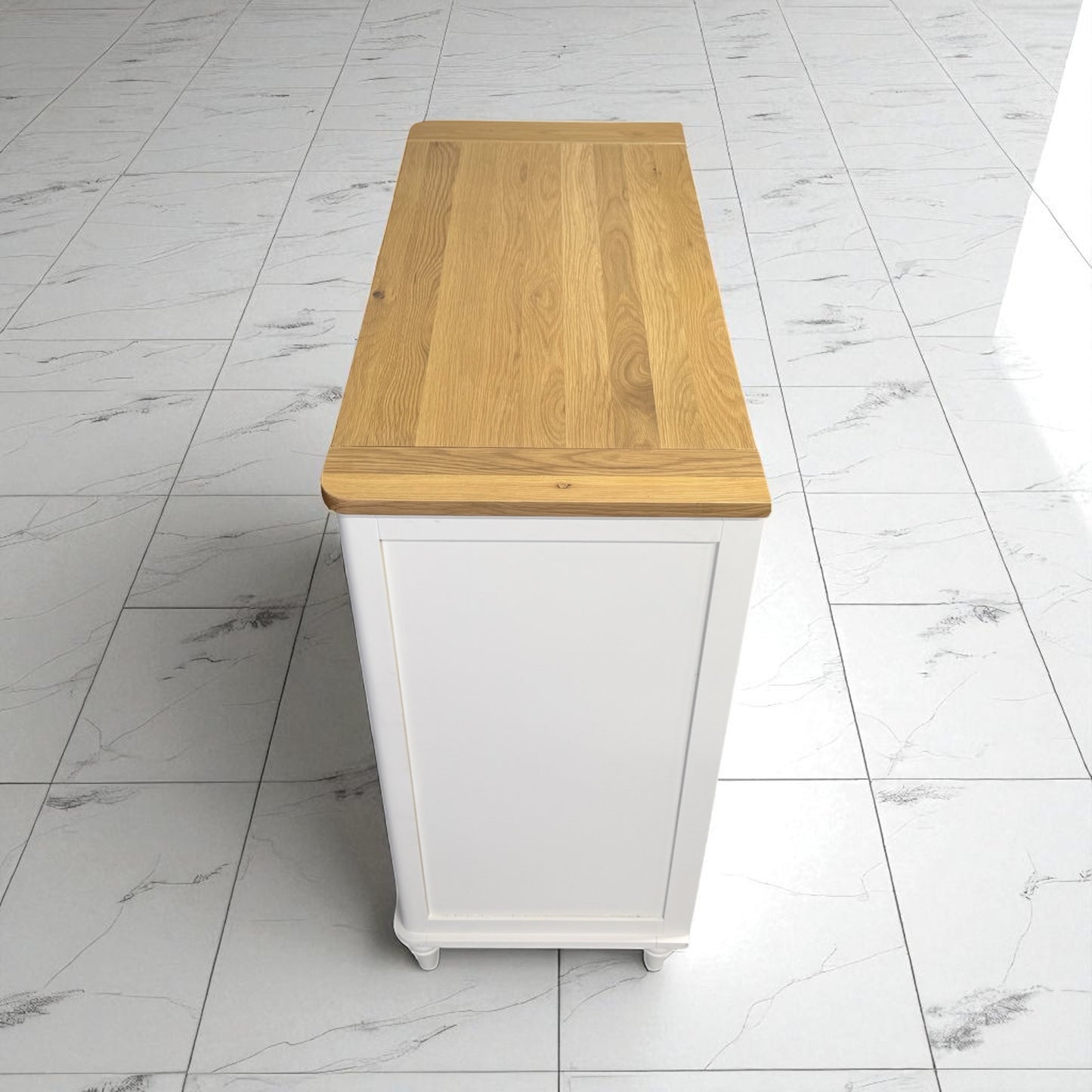 Natural Solid Oak & Acacia Wood Painted 5 Drawer Chest From Oak Furnitureland