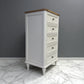 Natural Solid Oak & Acacia Wood Painted 5 Drawer Tallboy From Oak Furnitureland