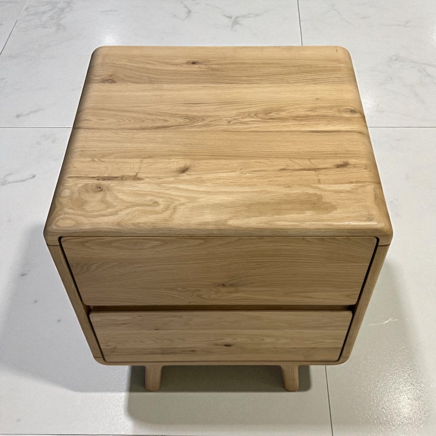 Natural Solid Oak 2 Drawer Bedside Table From Oak Furnitureland
