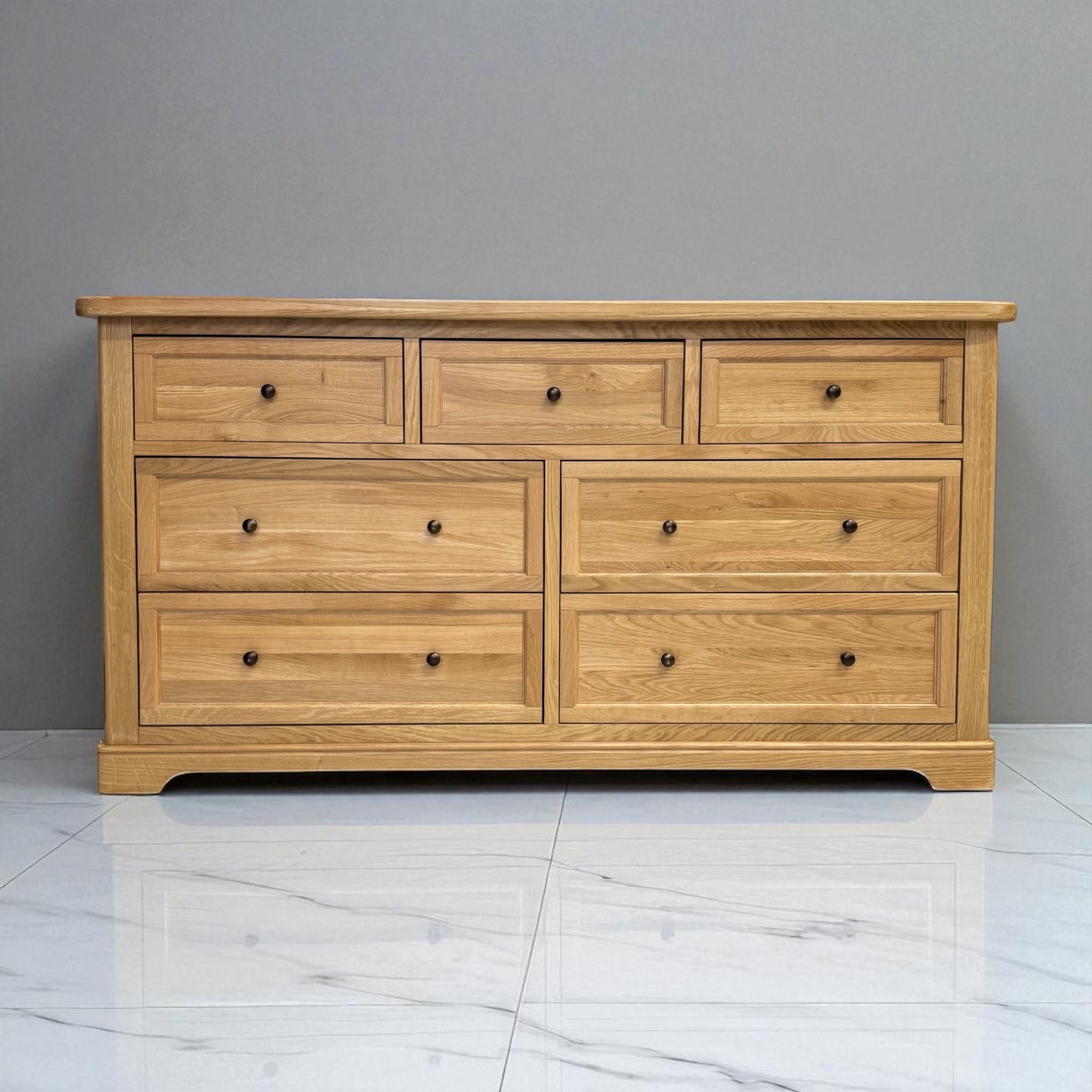 Natural Solid Oak 7 Drawer Chest From Oak Furnitureland