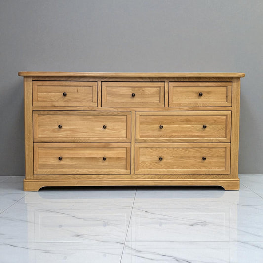 Natural Solid Oak 7 Drawer Chest From Oak Furnitureland