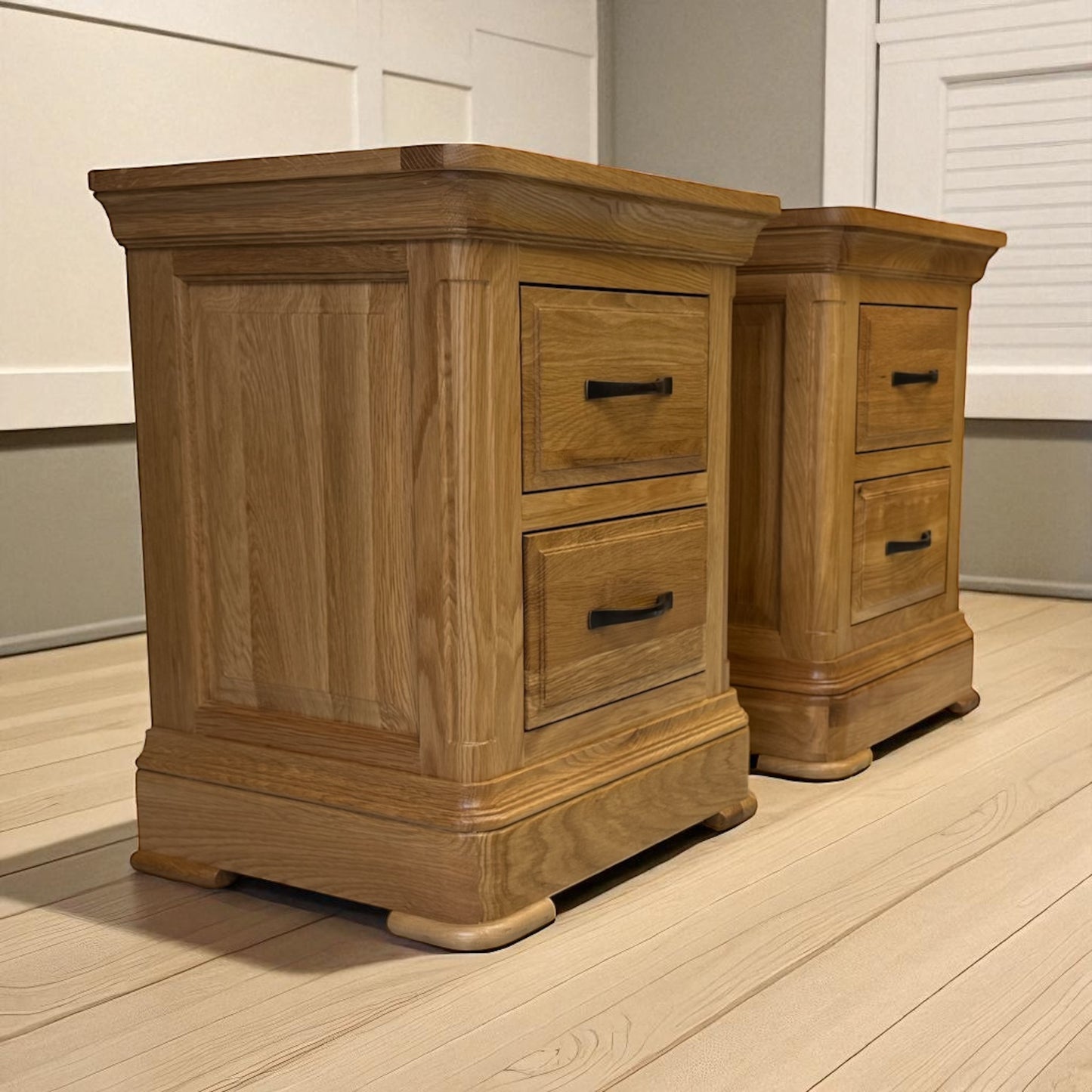 Natural Solid Oak 2 Drawer Bedside Tables Canterbury Range From Oak Furnitureland