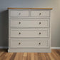 Natural Solid Oak & Painted 5 Drawer Chest of Drawers, Henley Range From Oak Furnitureland RRP £629