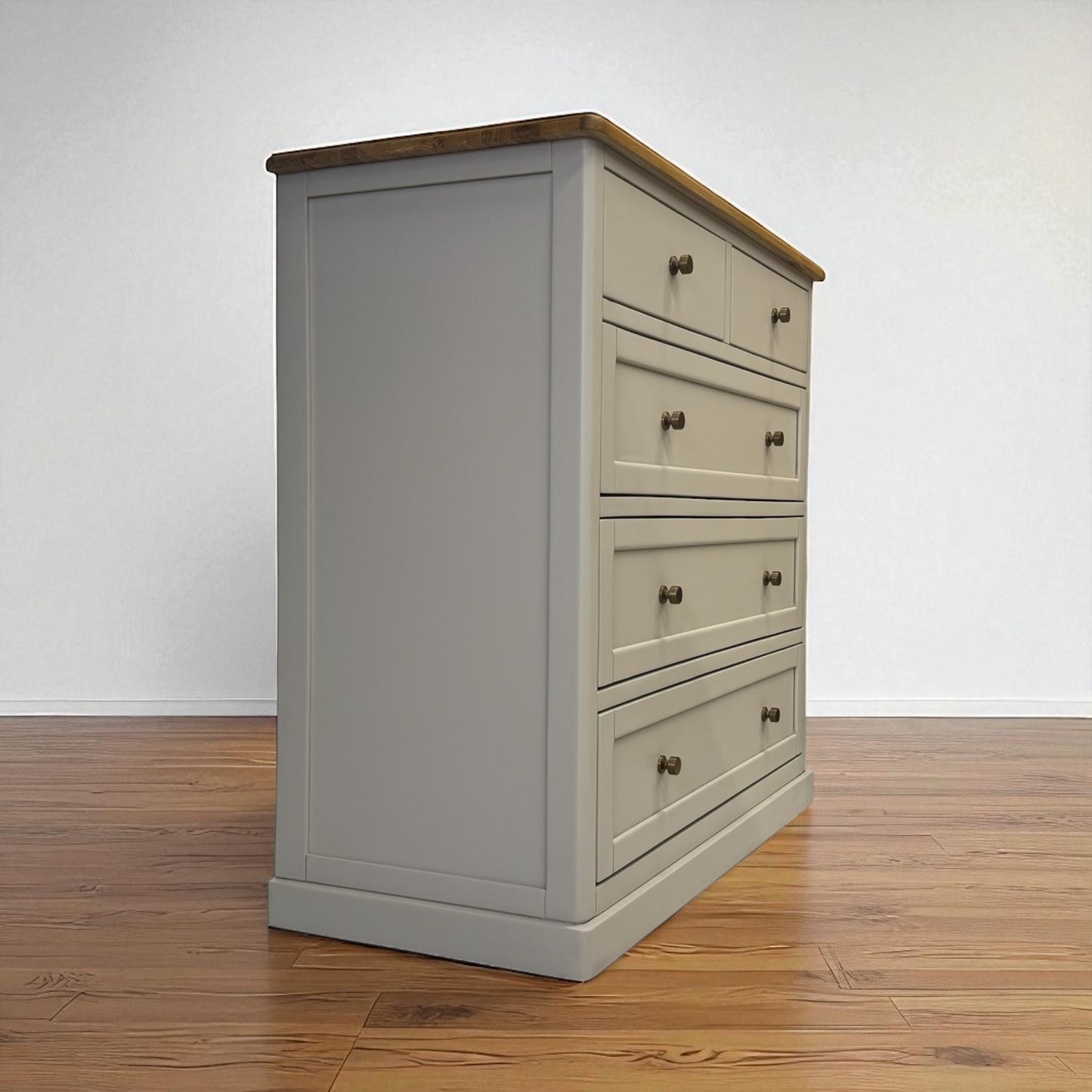 Natural Solid Oak & Painted 5 Drawer Chest of Drawers, Henley Range From Oak Furnitureland RRP £629
