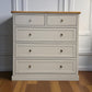Natural Solid Oak & Painted 5 Drawer Chest of Drawers, Henley Range From Oak Furnitureland RRP £629