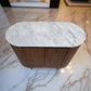 Solid Acacia Wood & Italian Polished Marble Top Sideboard From Oak Furnitureland RRP £649