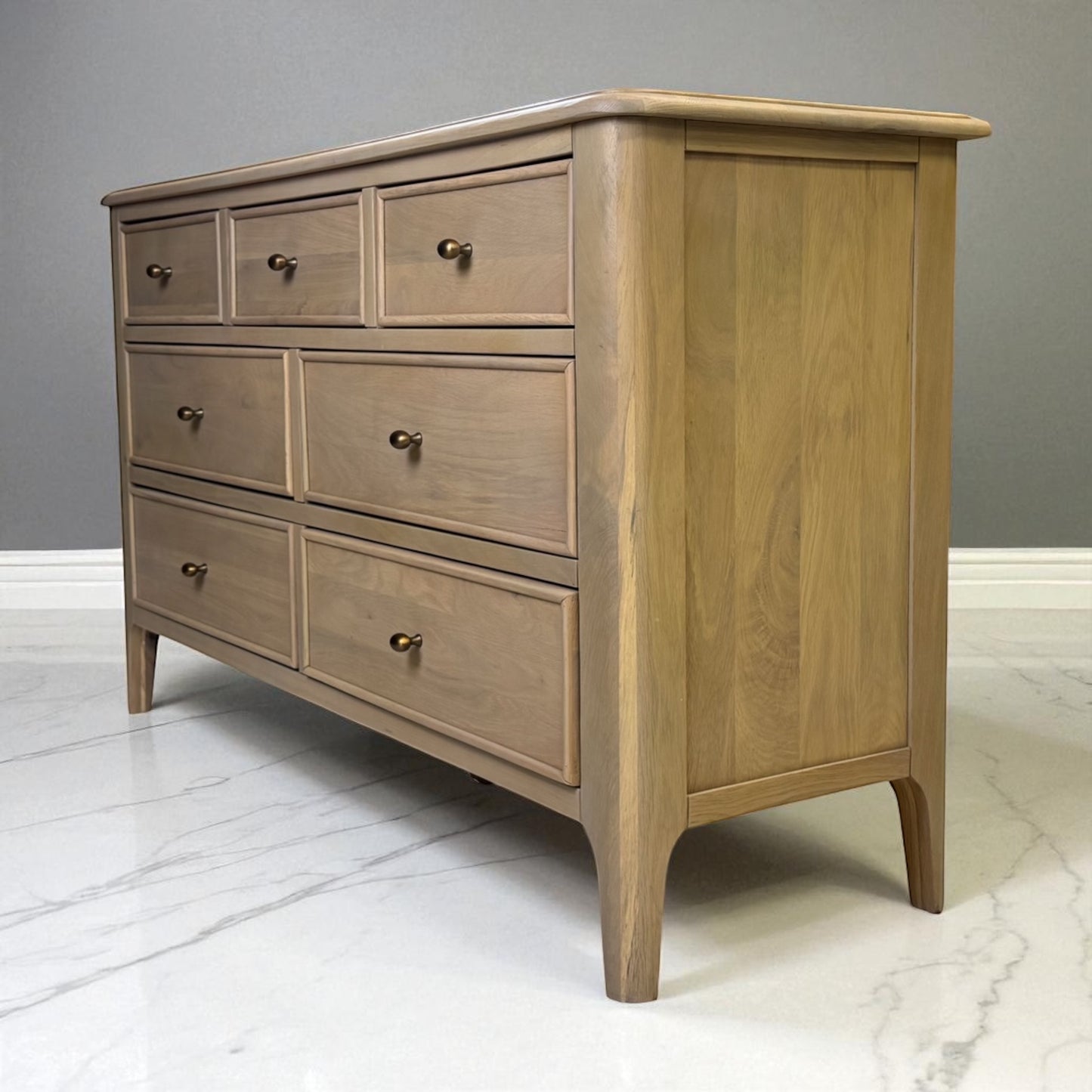 Natural Light Solid Oak 7 Drawer Chest, Newton Range From Oak Furnitureland RRP £679