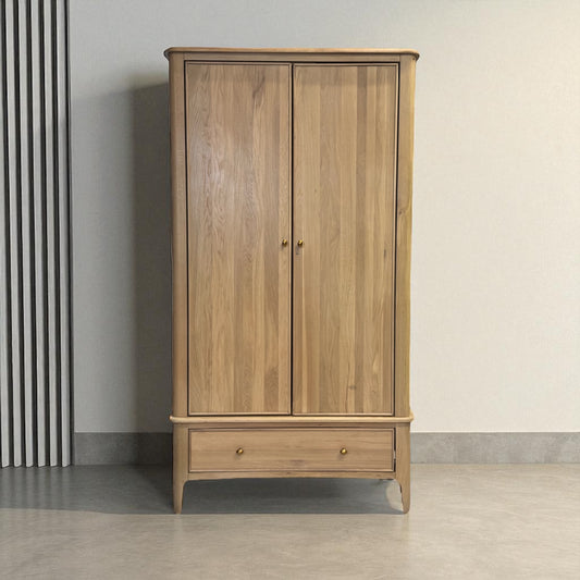 Light Natural Solid Oak Double Wardrobe Newton Range From Oak Furnitureland RRP £999