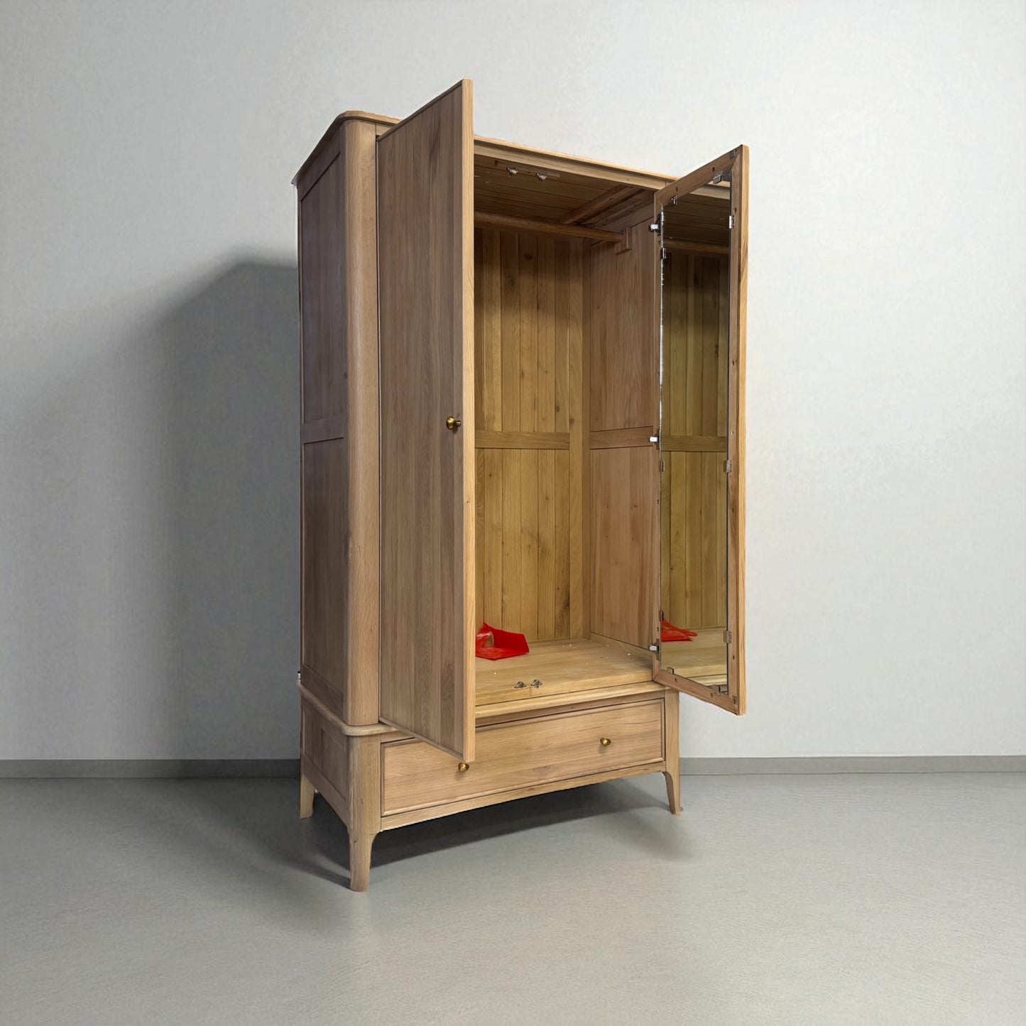 Light Natural Solid Oak Double Wardrobe Newton Range From Oak Furnitureland RRP £999