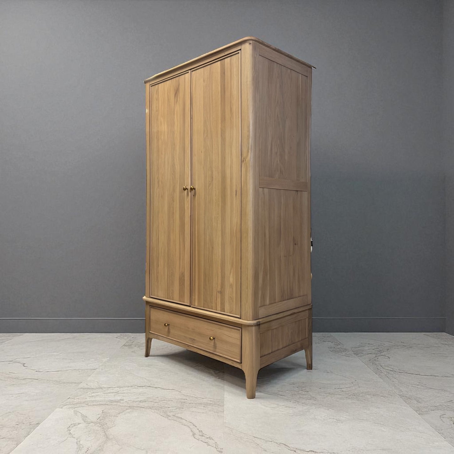 Light Natural Solid Oak Double Wardrobe Newton Range From Oak Furnitureland RRP £999