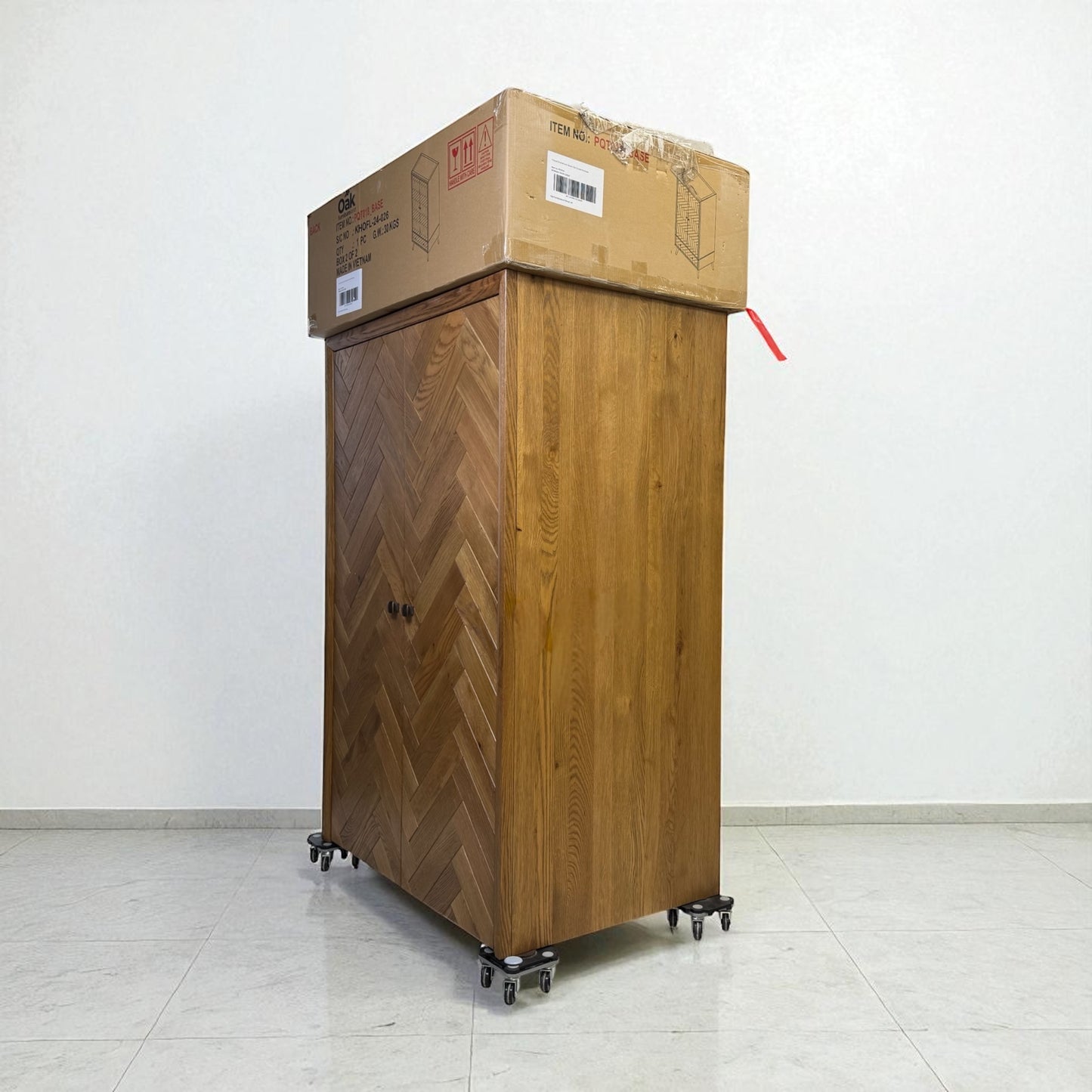 Brushed & Glazed Solid Oak Double Wardrobe, Parquet Range From Oak Furnitureland RRP £999