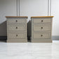 Natural Solid Oak & Painted 3 Drawer Bedside Tables Henley Range From Oak Furnitureland