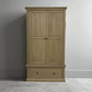 Oak Furnitureland Weathered Oak Double Wardrobe with Glass Mirror & Tie Rack Burleigh Range RRP £1099