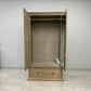 Oak Furnitureland Weathered Oak Double Wardrobe with Glass Mirror & Tie Rack Burleigh Range RRP £1099