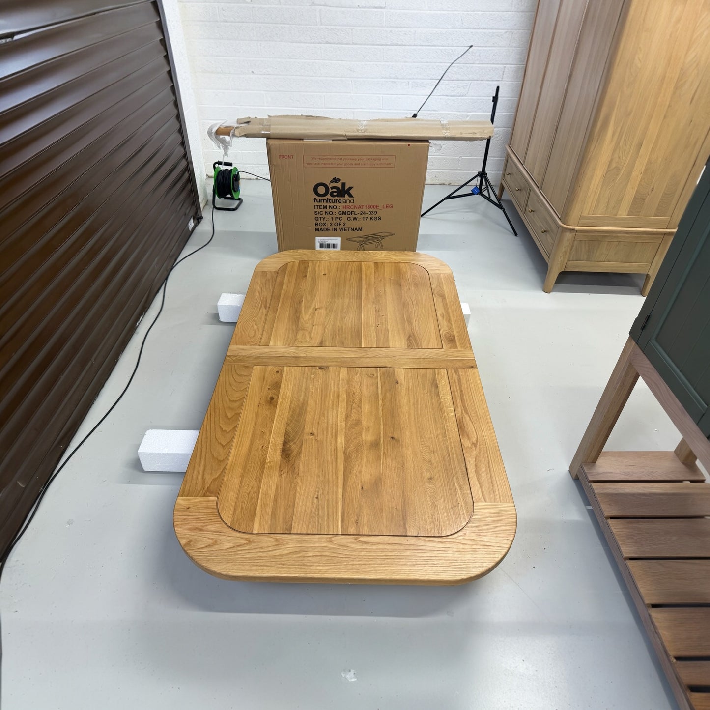 Natural Solid Oak Extending Dining Table, 6 to 12 Seater Hercules Range From Oak Furnitureland RRP £1099