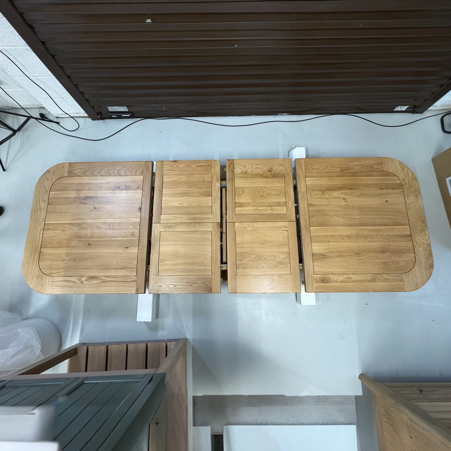 Natural Solid Oak Extending Dining Table, 6 to 12 Seater Hercules Range From Oak Furnitureland RRP £1099