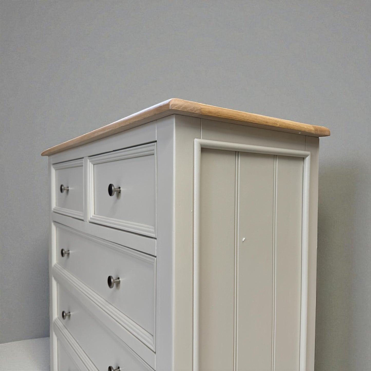 Natural Solid Oak & Painted 5 Drawer Chest, From Oak Furniture Superstore