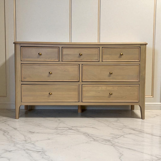 Natural Light Solid Oak 7 Drawer Chest, Newton Range From Oak Furnitureland RRP £679